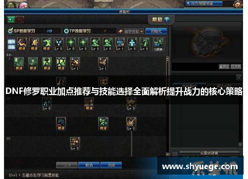 DNF修罗职业加点推荐与技能选择全面解析提升战力的核心策略
